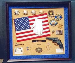 Shadow boxes are a great way to display military or career memorabilia.